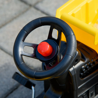 Kids Ride On Toy Dump Truck, Pedal Construction Car with Trailer, Yellow Toy Excavators at Gallery Canada