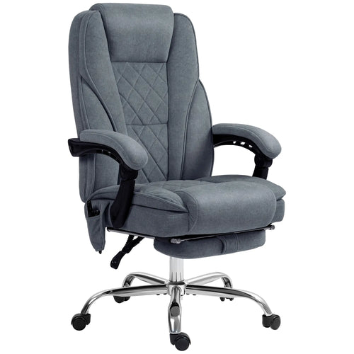 Massage Office Chair, Reclining Computer Chair, Adjustable Height, Footrest, Dark Grey