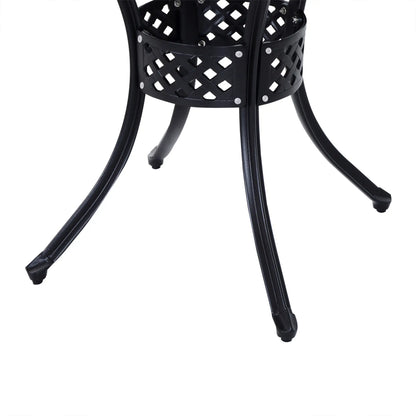33" Round Patio Dining Table, Cast Aluminum, Black Outdoor Dining Sets at Gallery Canada