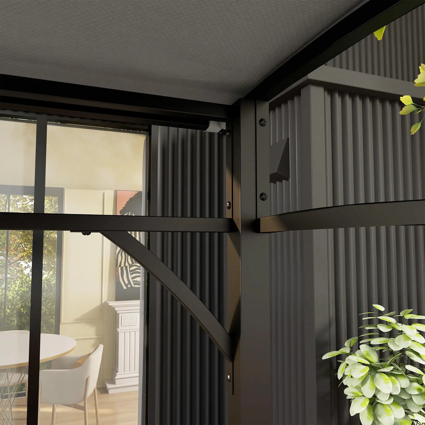 7' x 5' Garden Grill Canopy, BBQ Gazebo Tent, Steel Frame, Grey Gazebos at Gallery Canada