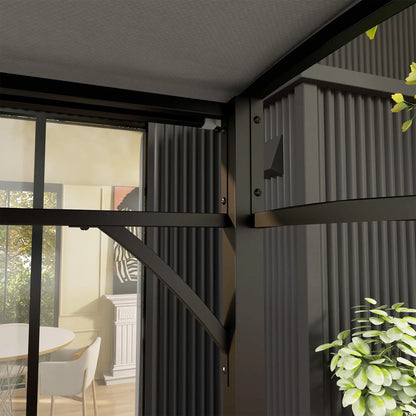 7' x 5' Garden Grill Canopy, BBQ Gazebo Tent, Steel Frame, Grey Gazebos at Gallery Canada