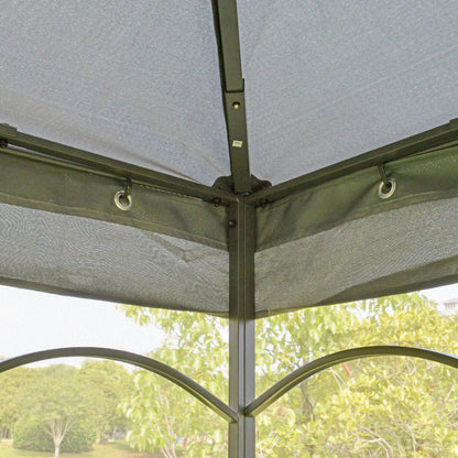 10' x 10' Steel Outdoor Gazebo, Removable Mesh Curtains, Grey Gazebos at Gallery Canada