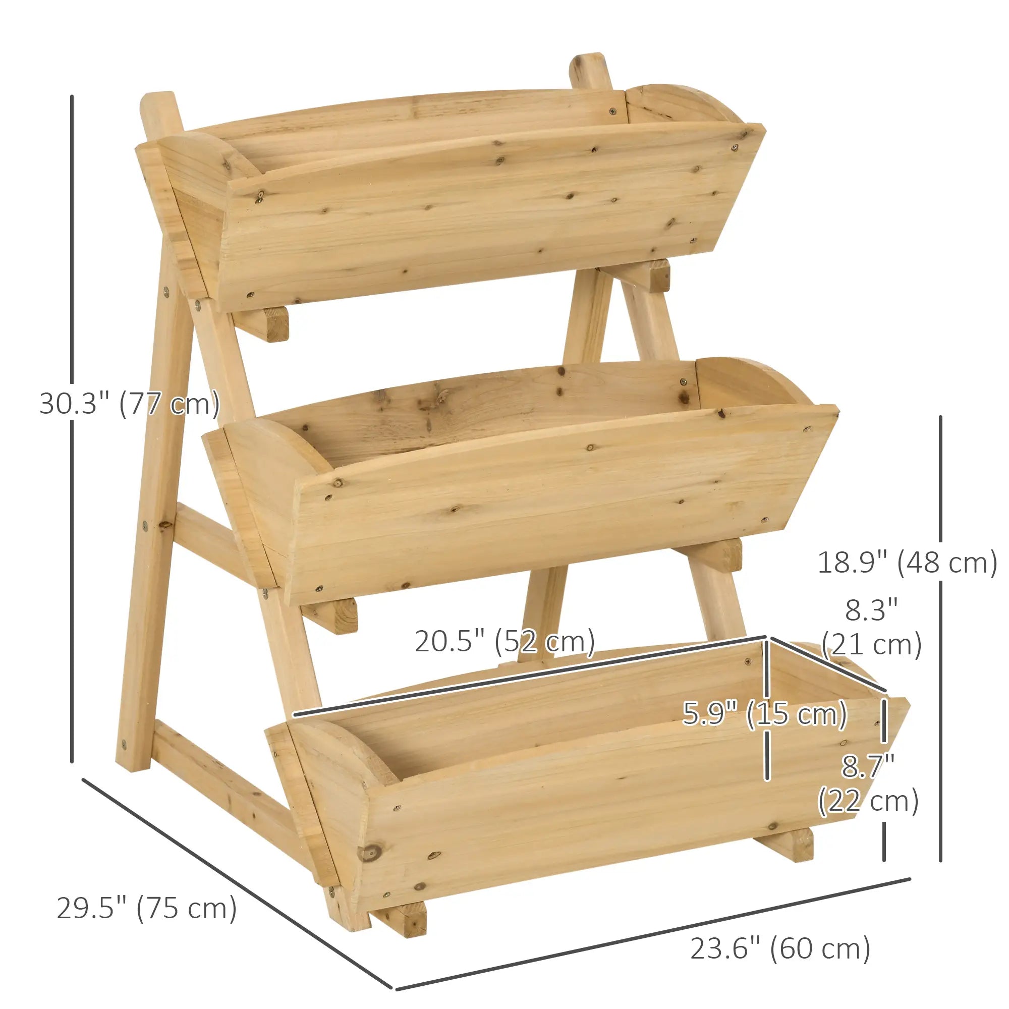 3 Tier Raised Garden Bed, Wooden Elevated Planter Box Kit Elevated Garden Beds at Gallery Canada