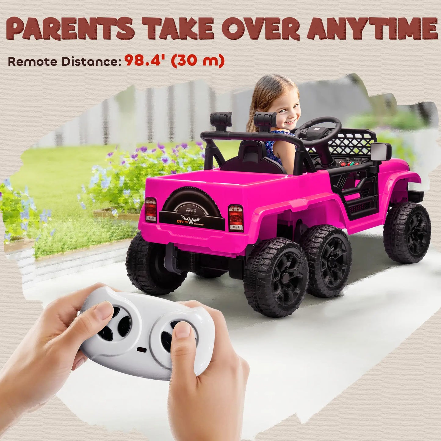 12V 4WD/2WD Kids Electric Car, Remote Control, Pink Electric Toy Cars at Gallery Canada