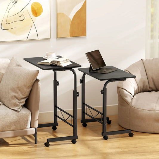 Mobile Standing Desk, Adjustable Height, 23.5 Inch, Black Side Tables Black at Gallery Canada