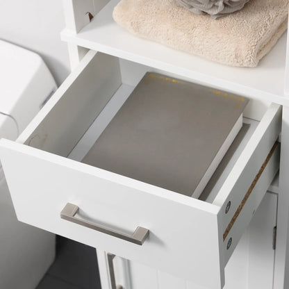 Tall Bathroom Storage Cabinet, 3 Tier Shelf with Drawer, White Bathroom Cabinets at Gallery Canada