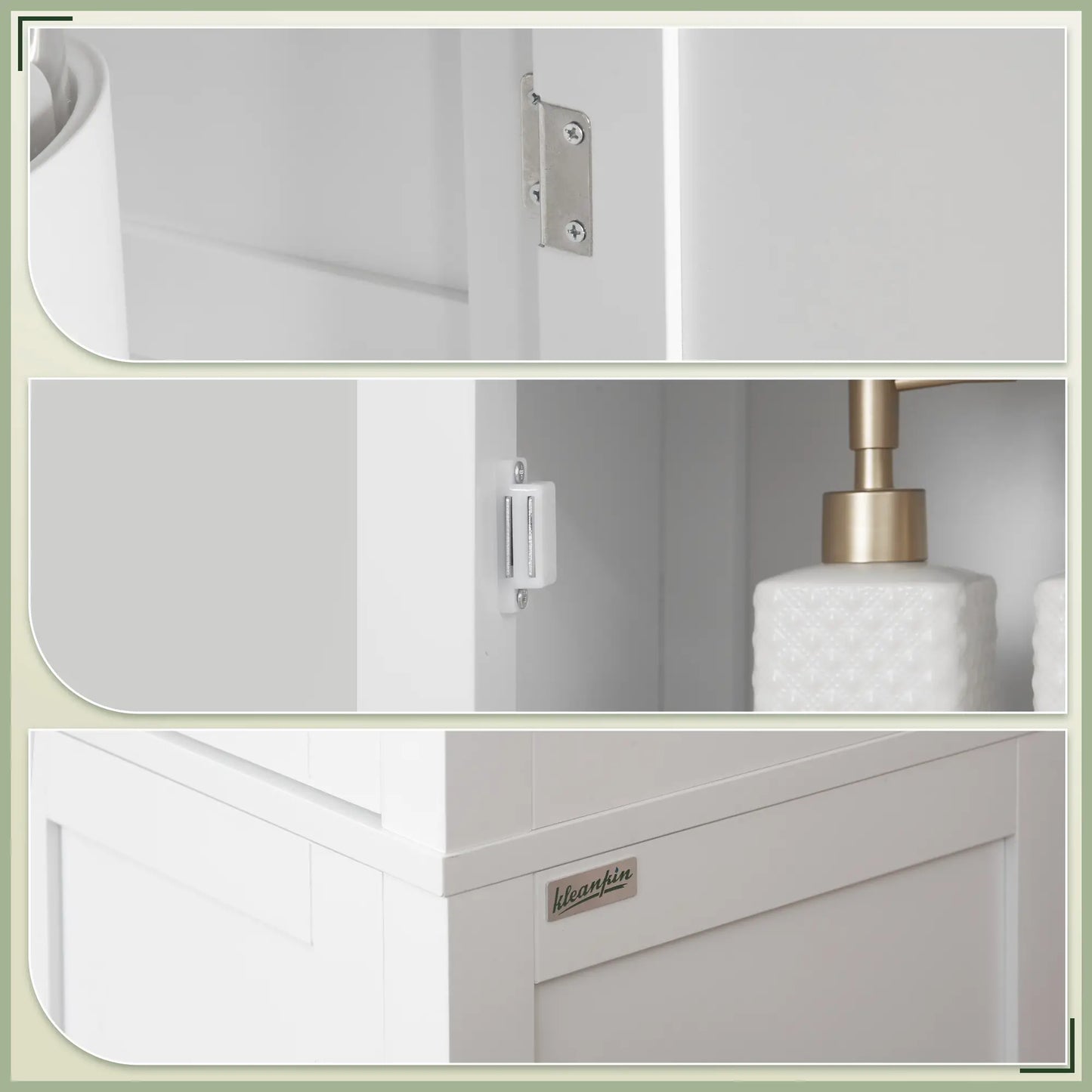Tall Bathroom Cabinet, Freestanding Storage Organizer, 15" x 13" x 63", White Bathroom Cabinets at Gallery Canada