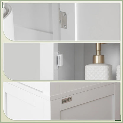 Tall Bathroom Cabinet, Freestanding Storage Organizer, 15" x 13" x 63", White Bathroom Cabinets at Gallery Canada