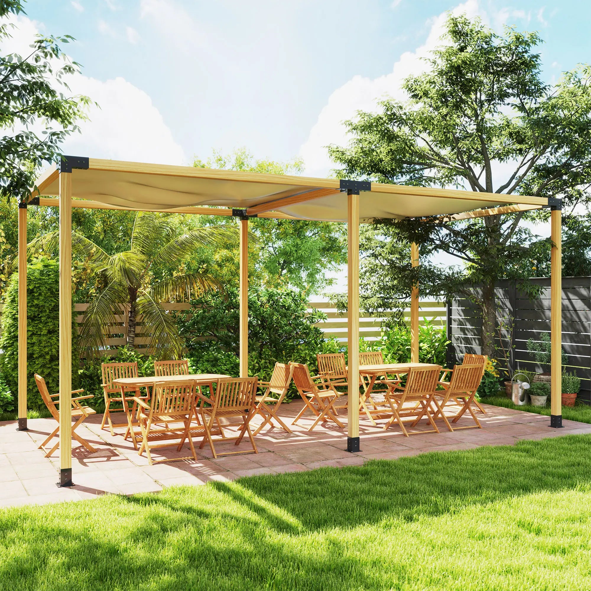 12PCS Pergola Brackets Kit, 3-Way And 4-Way Corner Brackets For 4