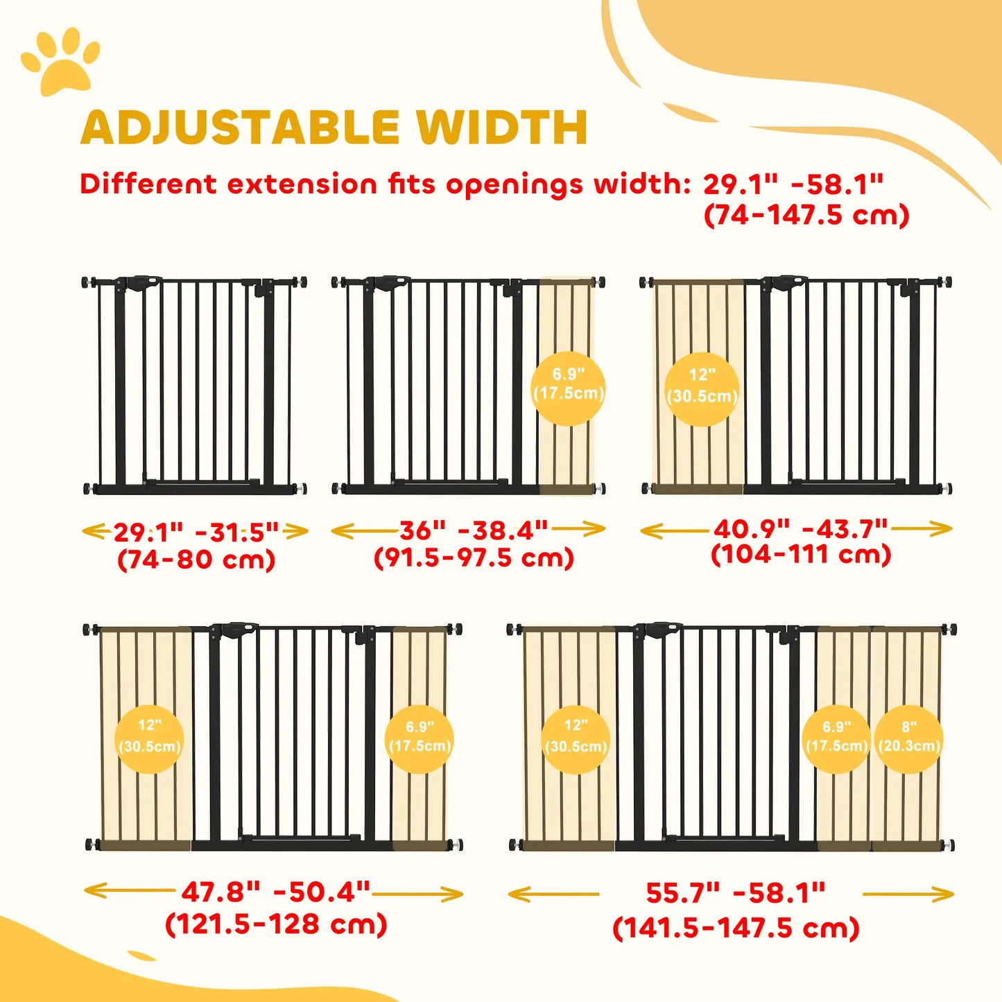 Pet Gate with Door, 30 Inch Tall, Includes Extensions Kit, Black Houses, Kennels & Pens at Gallery Canada