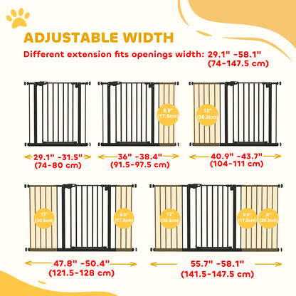 Pet Gate with Door, 30 Inch Tall, Includes Extensions Kit, Black Houses, Kennels & Pens at Gallery Canada