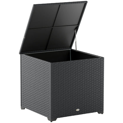 67 Gallon Rattan Deck Box, Waterproof Zippered Liner, Grey Patio Storage Boxes at Gallery Canada