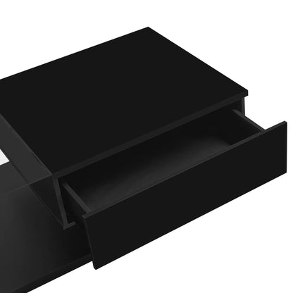 Coffee Table, Glass Top with LED, 41.5" L x 21.5" W x 12.5" H, Black Coffee Tables at Gallery Canada