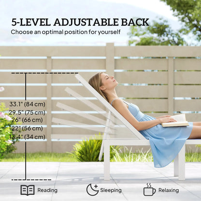 Outdoor Lounge Chair, 5-Position Reclining Chaise, Dark Blue Lounger Chairs at Gallery Canada