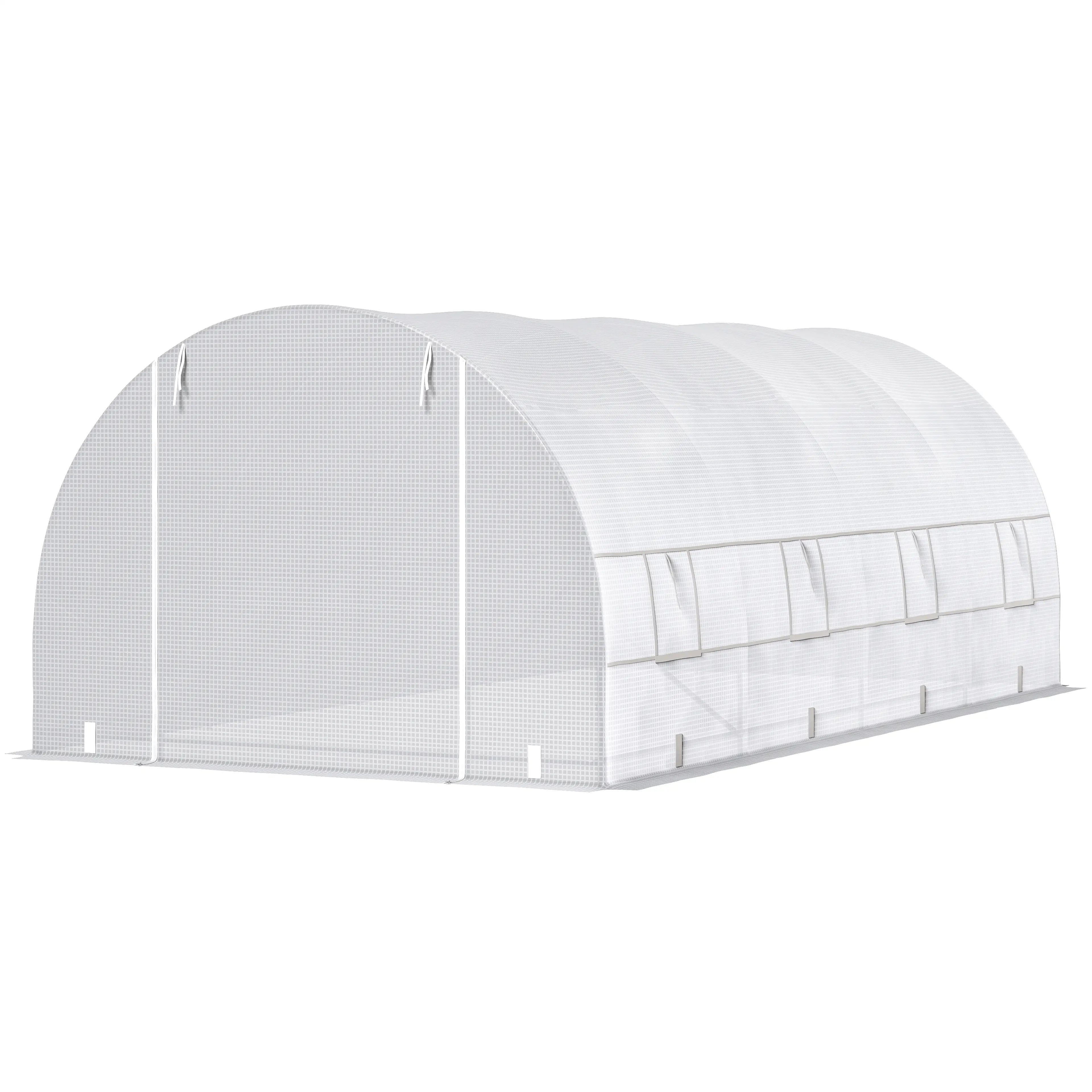20x10x7ft Heavy Duty Walk-In Greenhouse, Outdoor Plant Grow House, White Tunnel Greenhouses at Gallery Canada