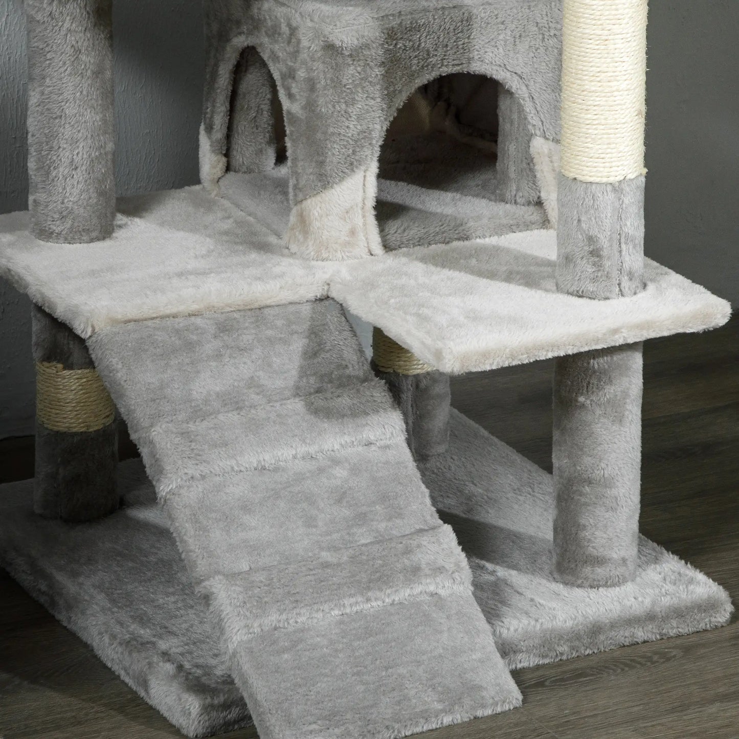 53 Cat Tree Scratching Post, Multi-Level Play House, Grey Cat Trees at Gallery Canada