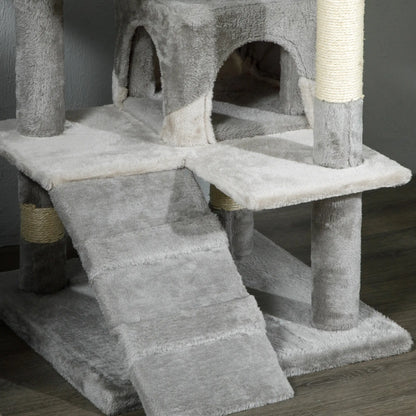 53 Cat Tree Scratching Post, Multi-Level Play House, Grey Cat Trees at Gallery Canada