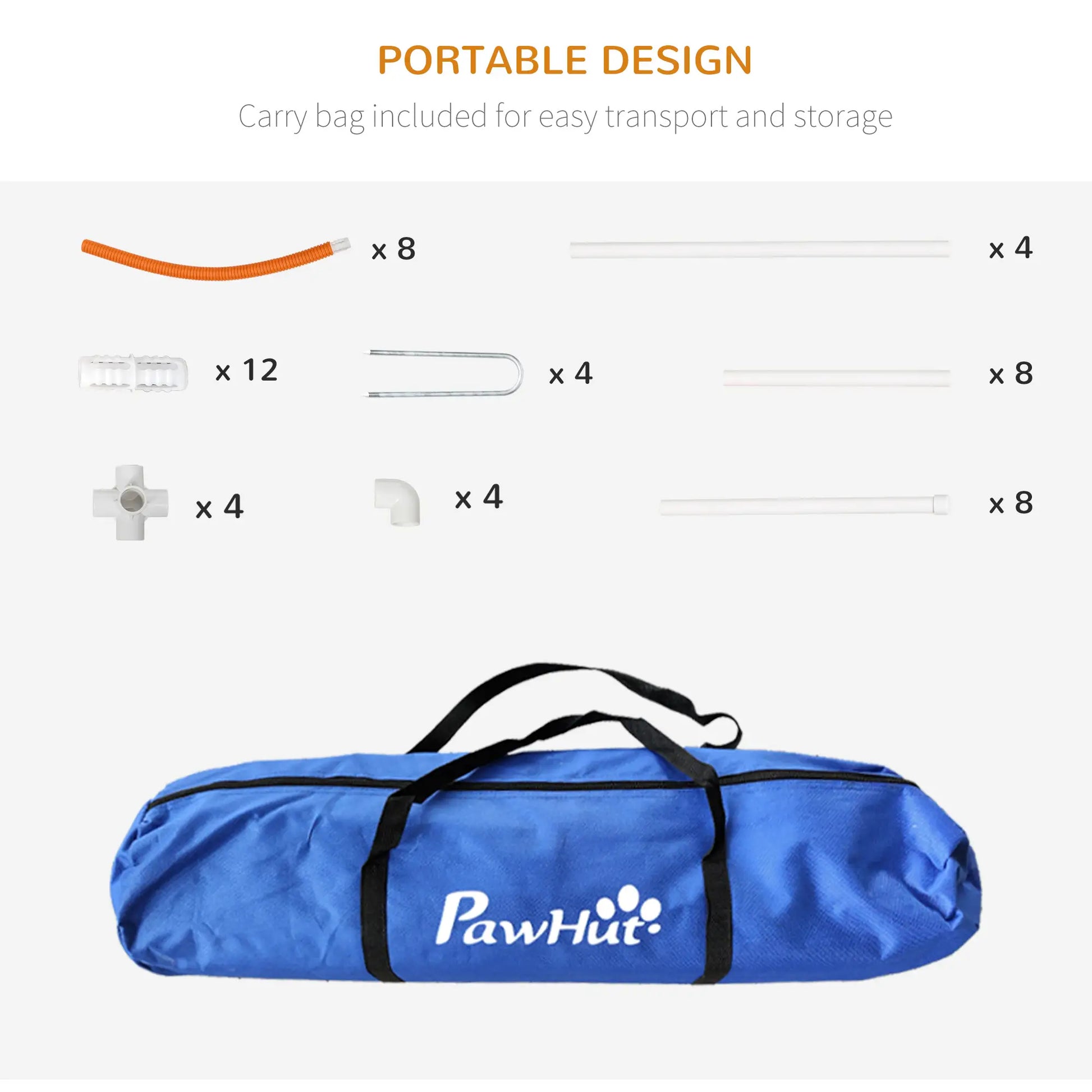 Dog Agility Kit, Obstacle Course Training Equipment, Weave Poles, Carry Bag, Orange Dog Agility Training Equipment at Gallery Canada