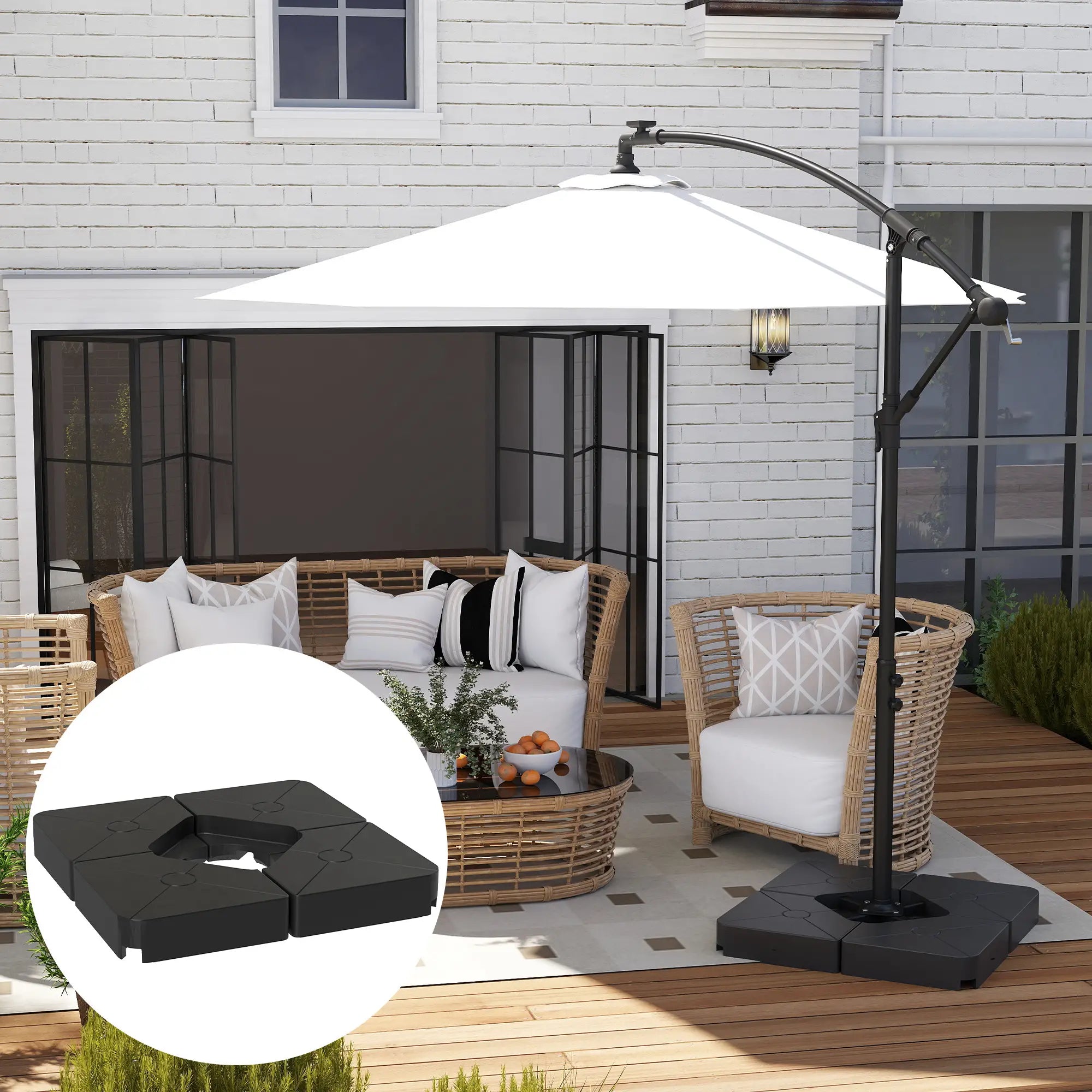 Umbrella Weights For Cantilever Parasols, Set Of 4, Black Umbrella Bases at Gallery Canada