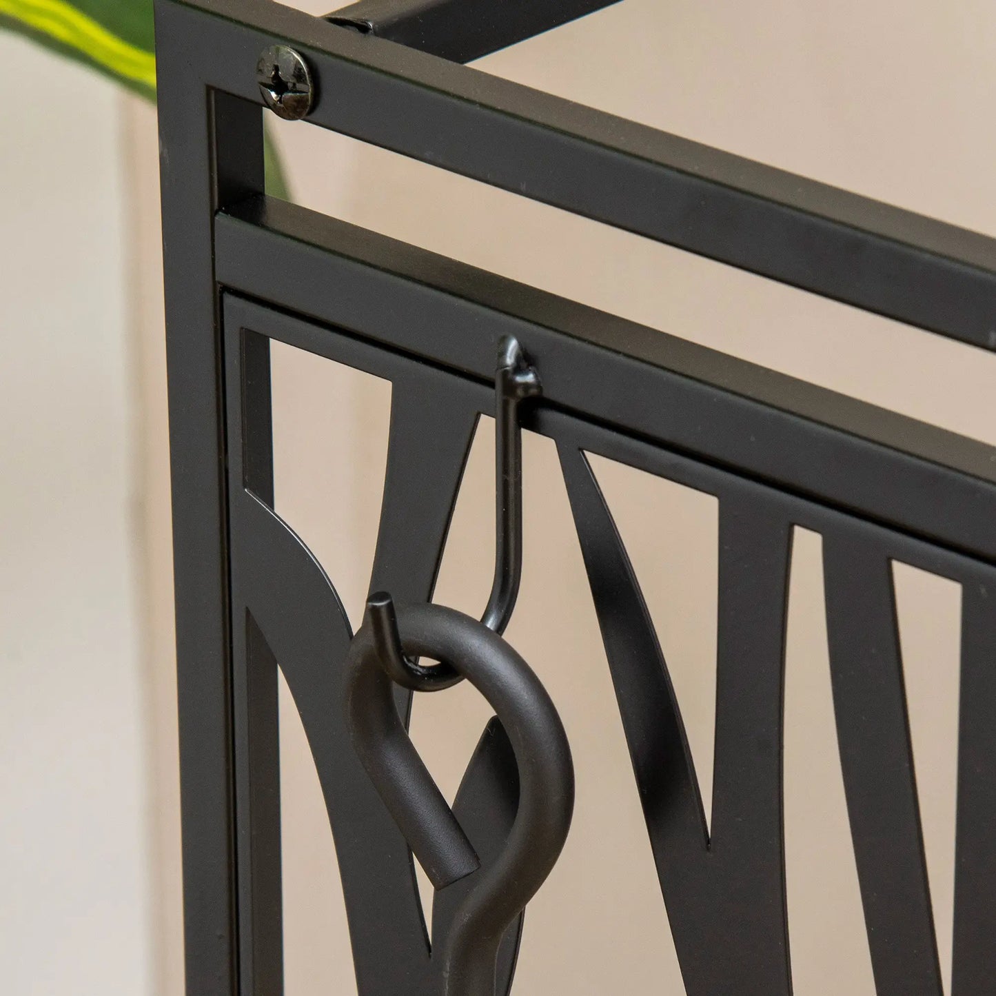 Firewood Rack With 4 Tools, Log Holder, 18.1" x 11.8" x 27.6", Black Firewood Racks at Gallery Canada