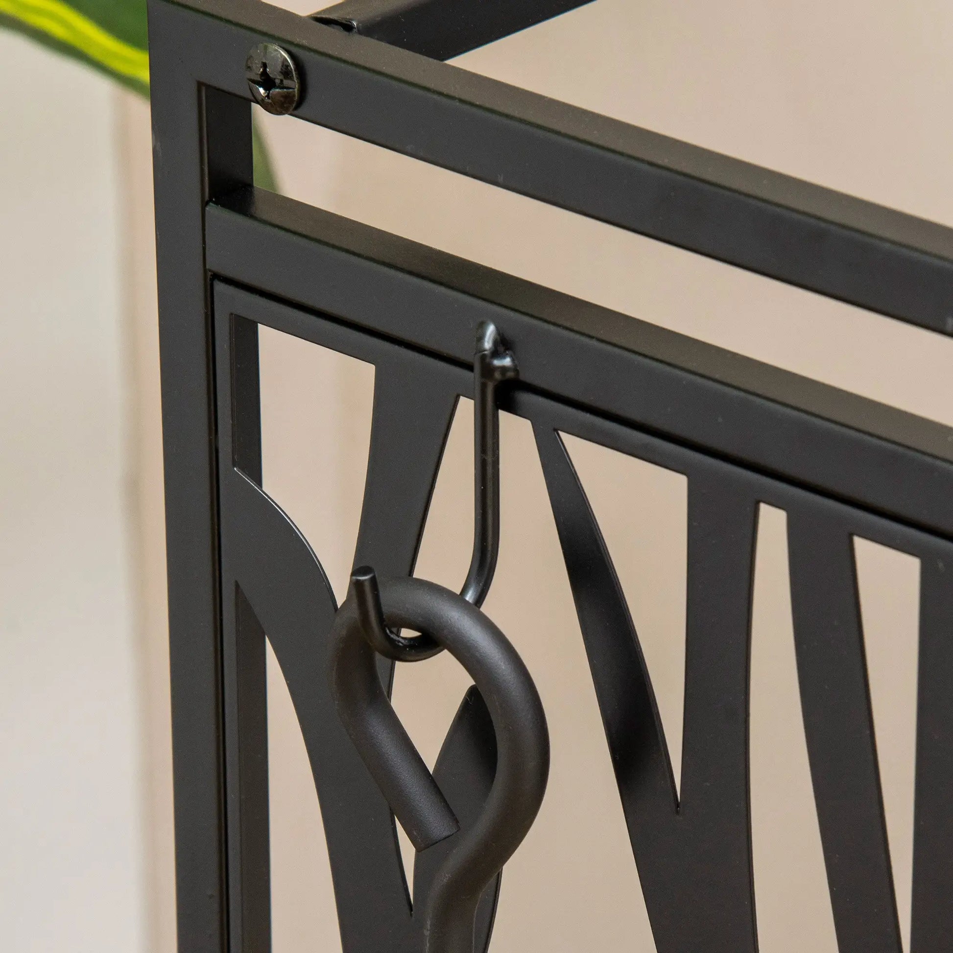 Firewood Rack With 4 Tools, Log Holder, 18.1" x 11.8" x 27.6", Black Firewood Racks at Gallery Canada