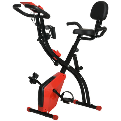 3 in 1 Folding Exercise Bike, 8-Level Magnetic Resistance, Adjustable Seat, Red Exercise & Stationary Bikes Red at Gallery Canada