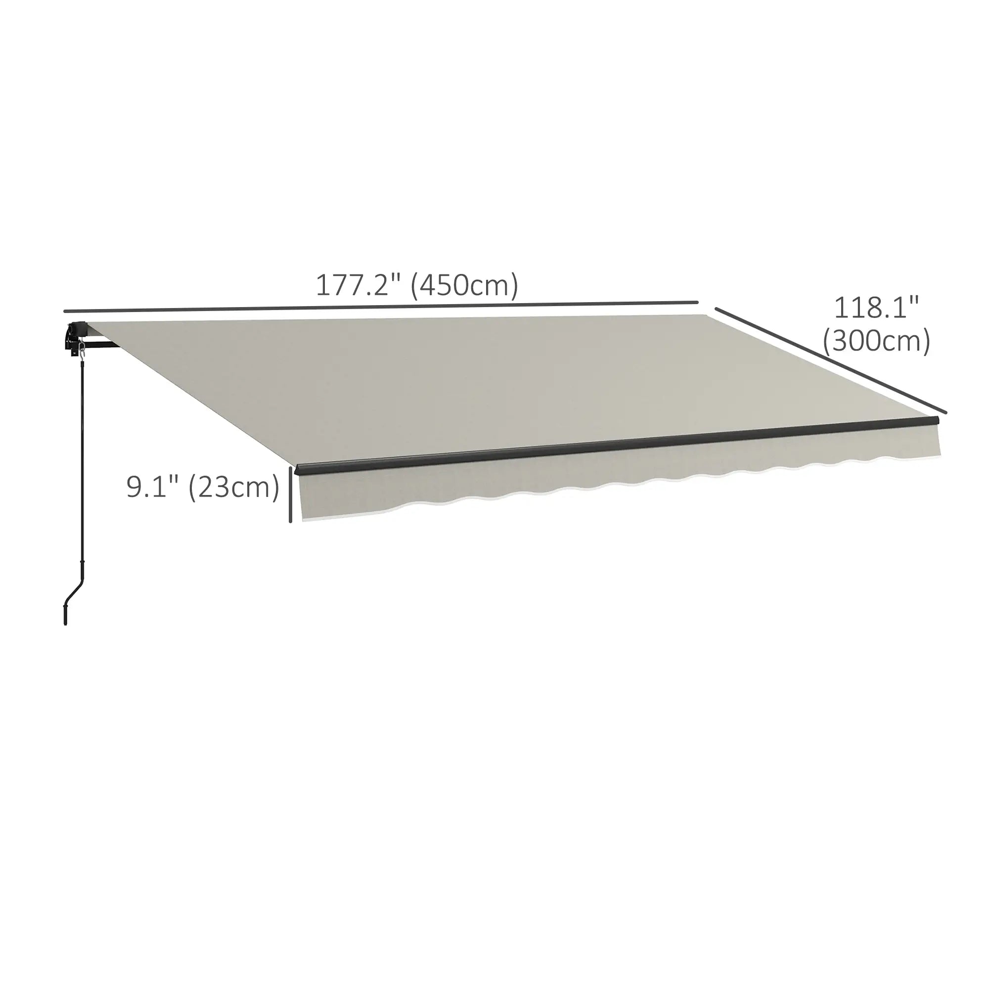 15' x 10' Retractable Awning, UV Resistant Sunshade Shelter, Light Grey Window Awnings at Gallery Canada