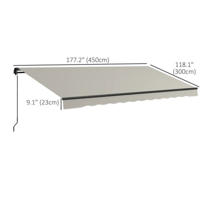 15' x 10' Retractable Awning, UV Resistant Sunshade Shelter, Light Grey Window Awnings at Gallery Canada