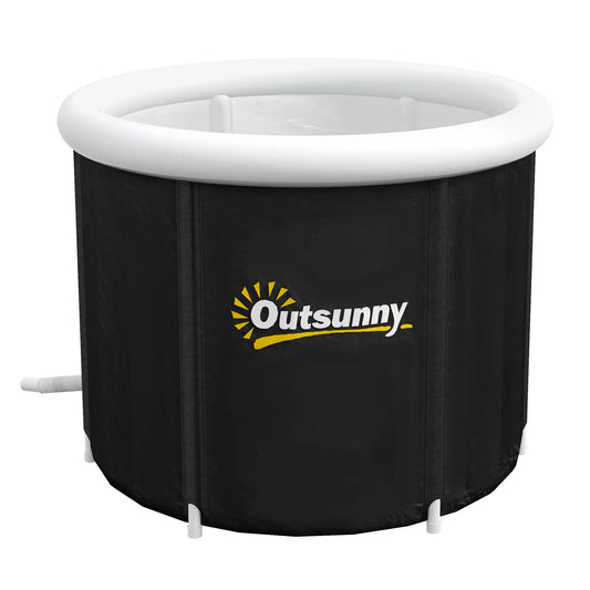 Portable Cold Plunge Tub, Ice Bath for Athlete Recovery, Black Outdoor Swimming Pools & Hot Tubs Black at Gallery Canada