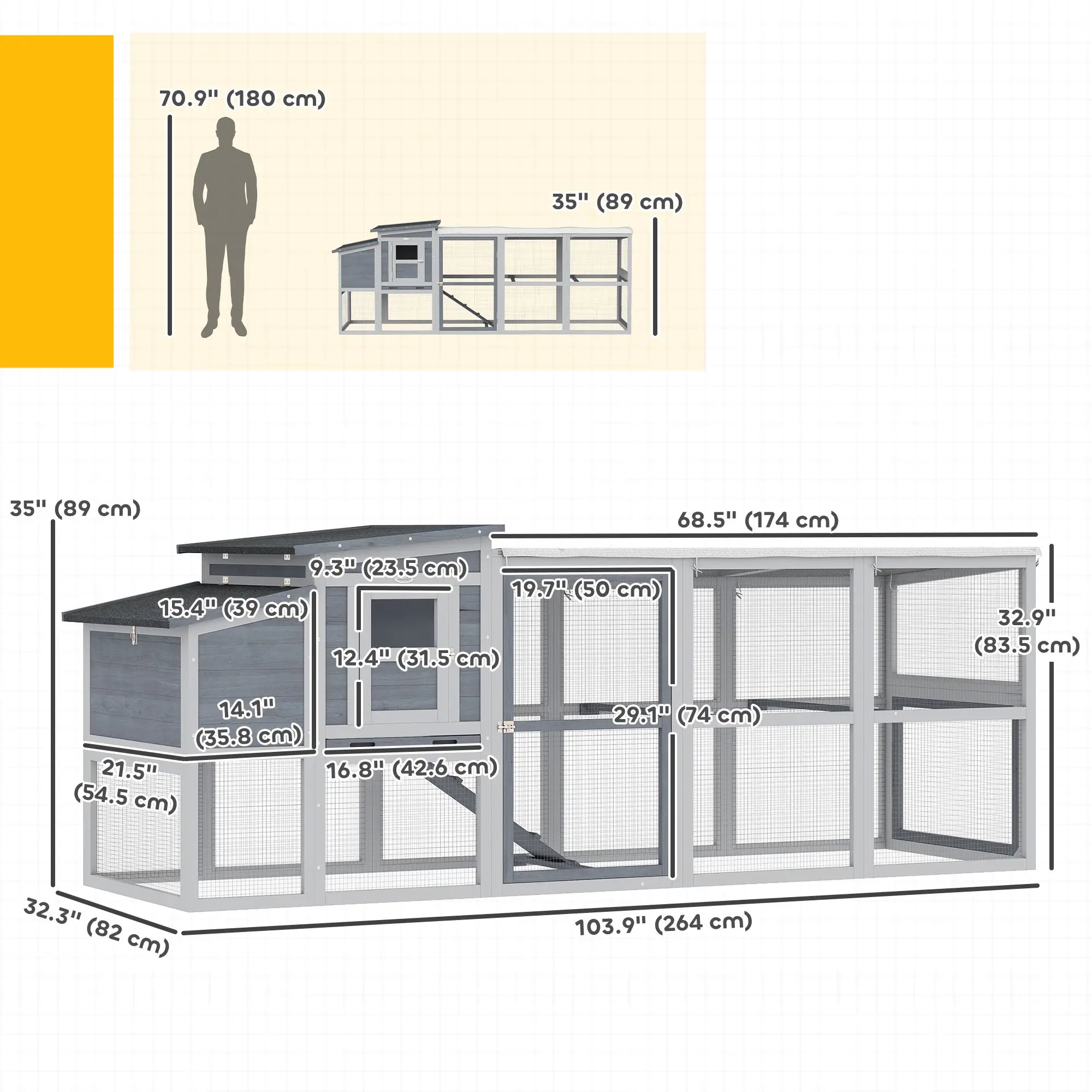 Large Chicken Coop, Wooden Hen House With Covered Run Chicken Coops at Gallery Canada