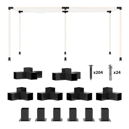 12PCS Pergola Brackets Kit, 3-Way And 4-Way Corner Brackets For 4"x4" Lumber Pergolas Black at Gallery Canada