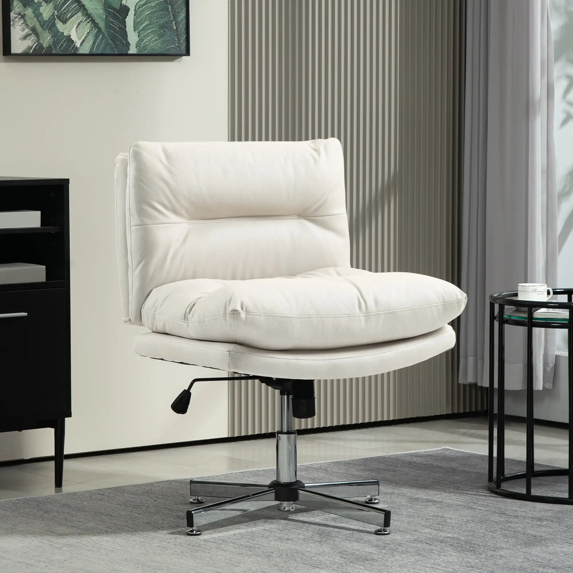 Adjustable Height, Tilt Armless Office Chair, Light Grey Task Chairs at Gallery Canada