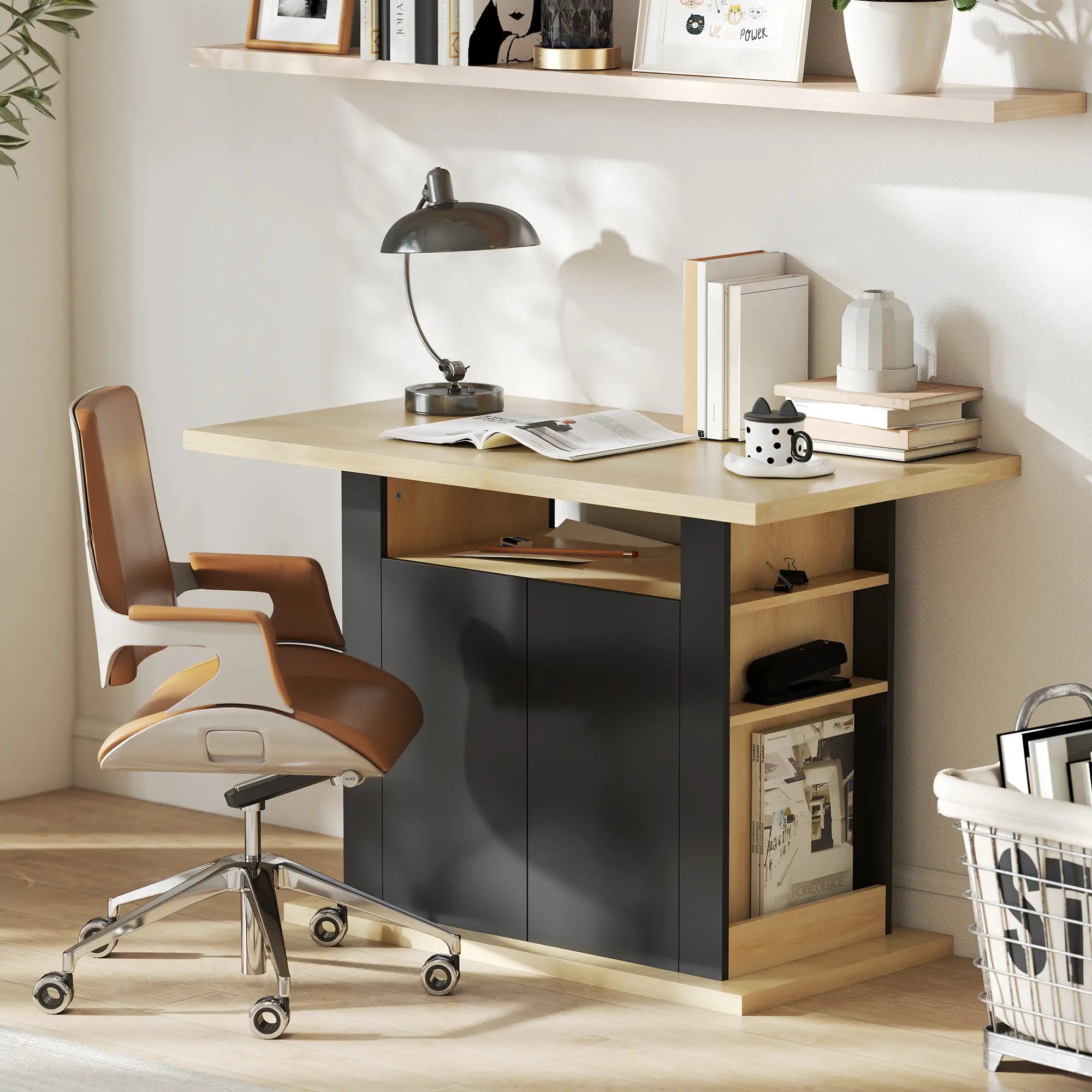 Kitchen Island Dining Table, 4-Door Cabinet, Black Kitchen Islands & Kitchen Carts at Gallery Canada