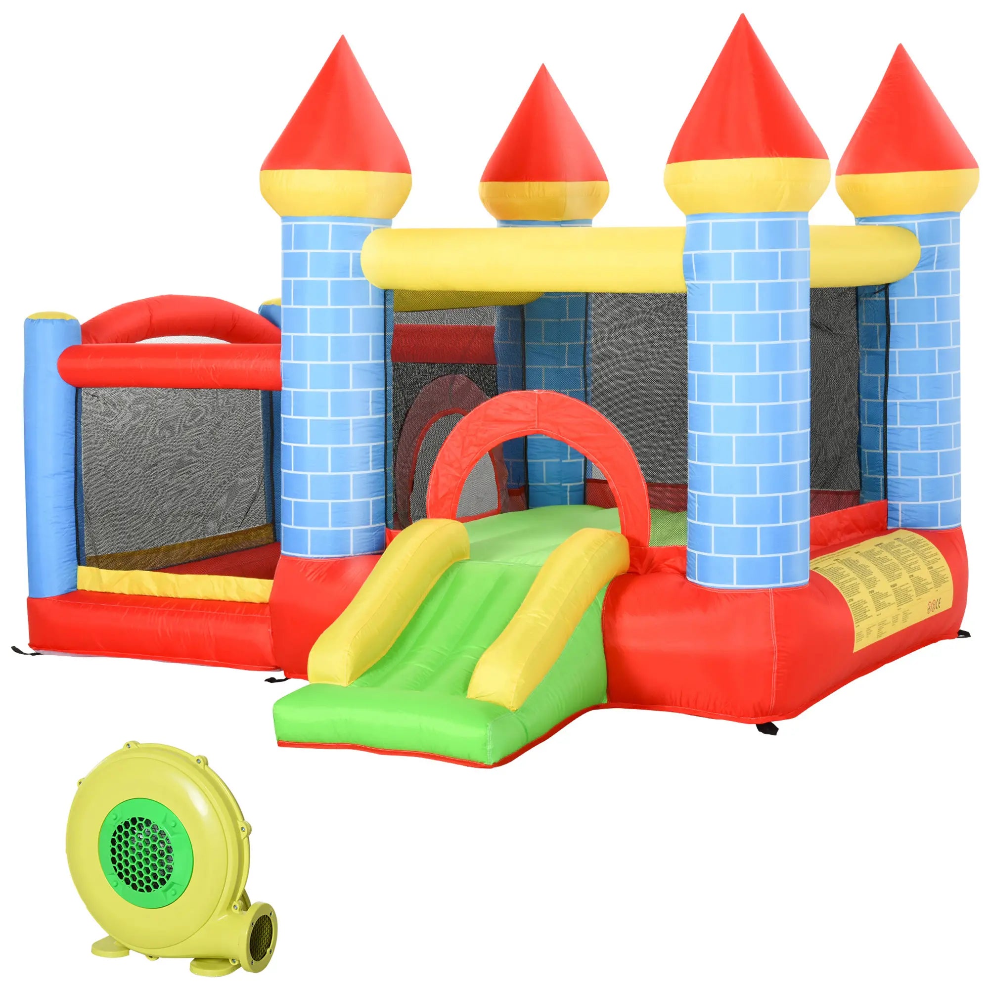 9.2 x 9.5FT Inflatable Bounce House, 4 in 1 With Trampoline, Slide, Pool Inflatables Red, blue and green at Gallery Canada