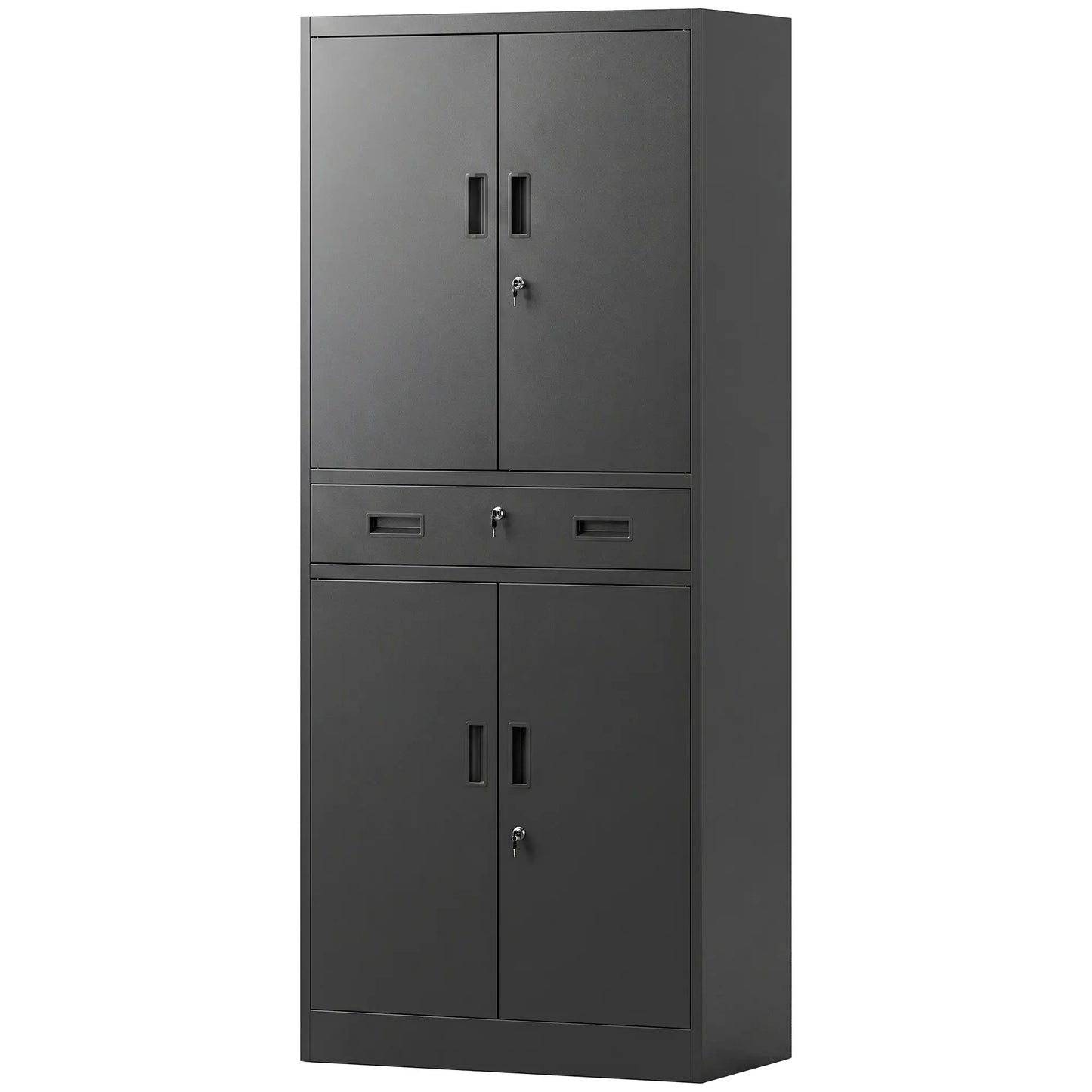 Metal Storage Cabinet With Locking Doors, 71" Tall Tool Organizers Black at Gallery Canada