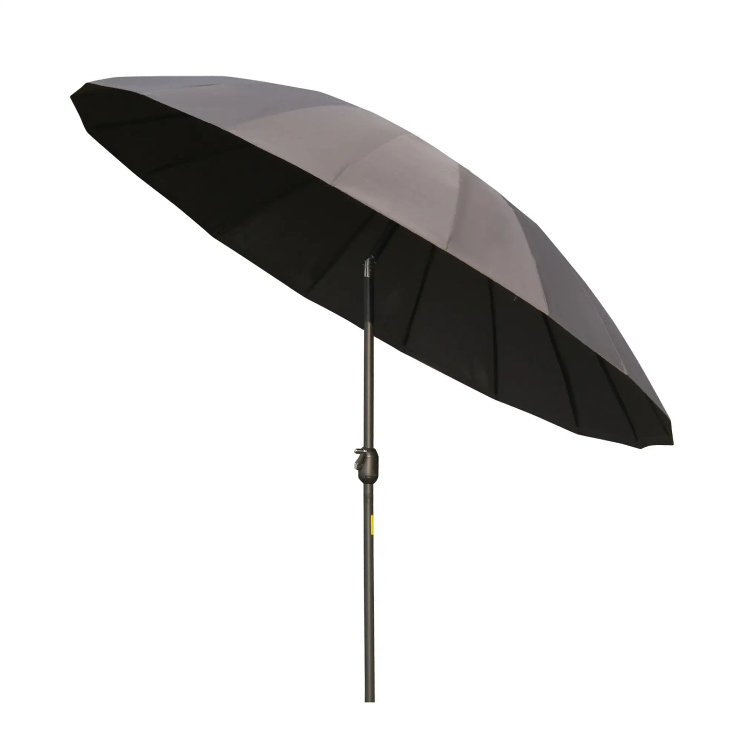 8ft Garden Parasol, Crank & Tilt, Adjustable Sun Shade, Dark Grey Patio Umbrellas Dark Grey at Gallery Canada