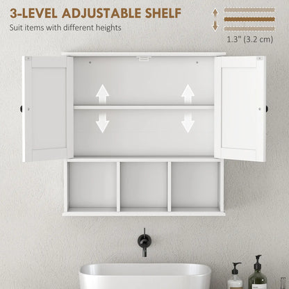 Farmhouse Wall Mounted Medicine Cabinet, Adjustable Shelf, White Wall Mounted Cabinets at Gallery Canada