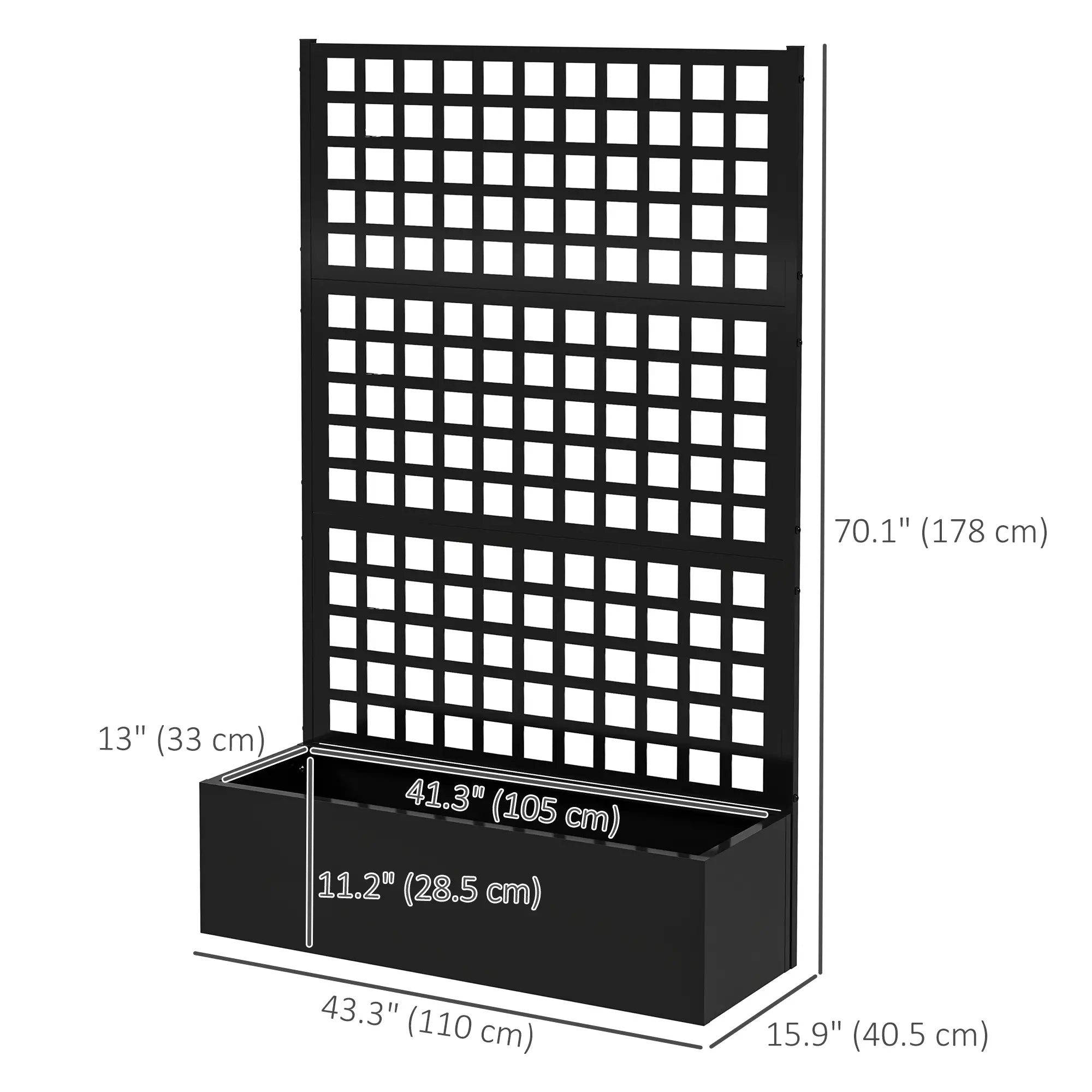 Galvanized Raised Garden Bed with Trellis, 43