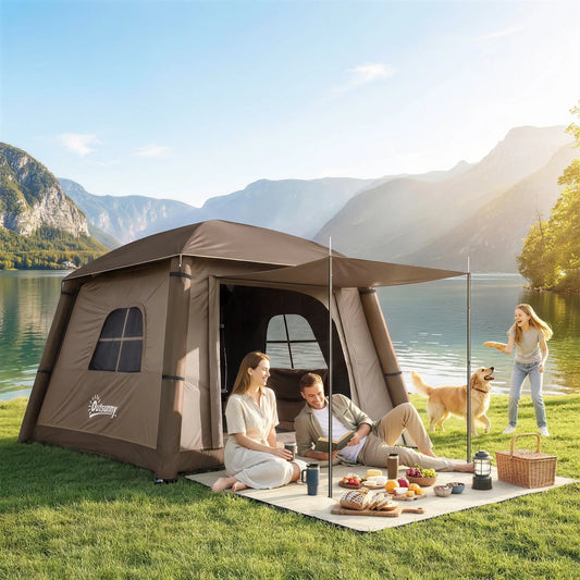 Inflatable Camping Tent, 1-2 Person, Khaki and Brown Camping Tents Khaki, Brown at Gallery Canada