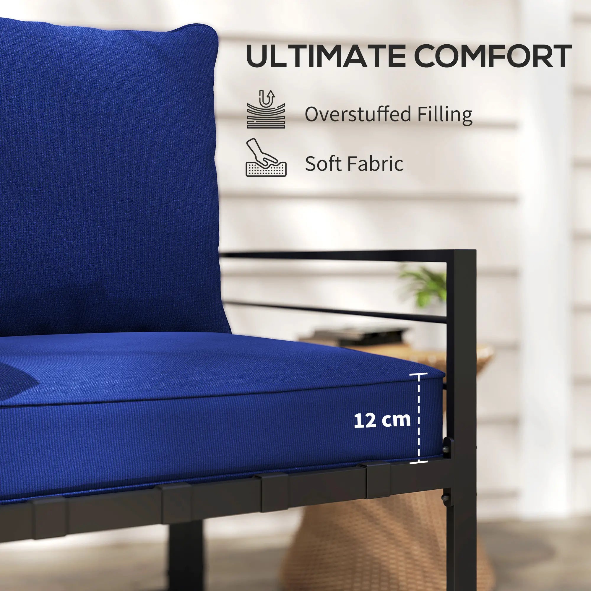 Patio Chair Cushions, Thick Deep Seat, Dark Blue Patio Chair Cushions at Gallery Canada