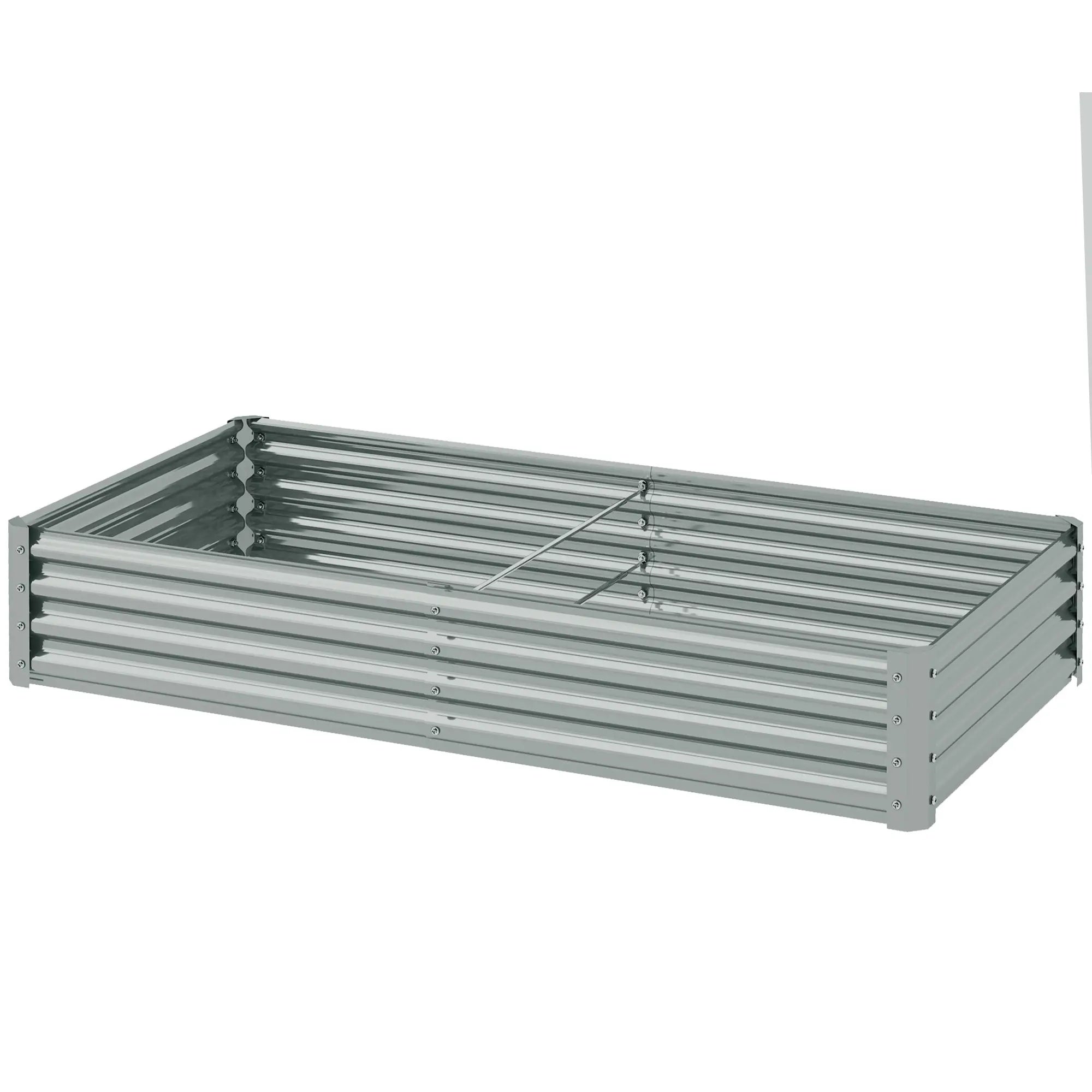6 x 3 x 1ft Galvanized Raised Garden Bed, Outdoor Planter Box, Silver Raised Garden Beds Silver Grey at Gallery Canada