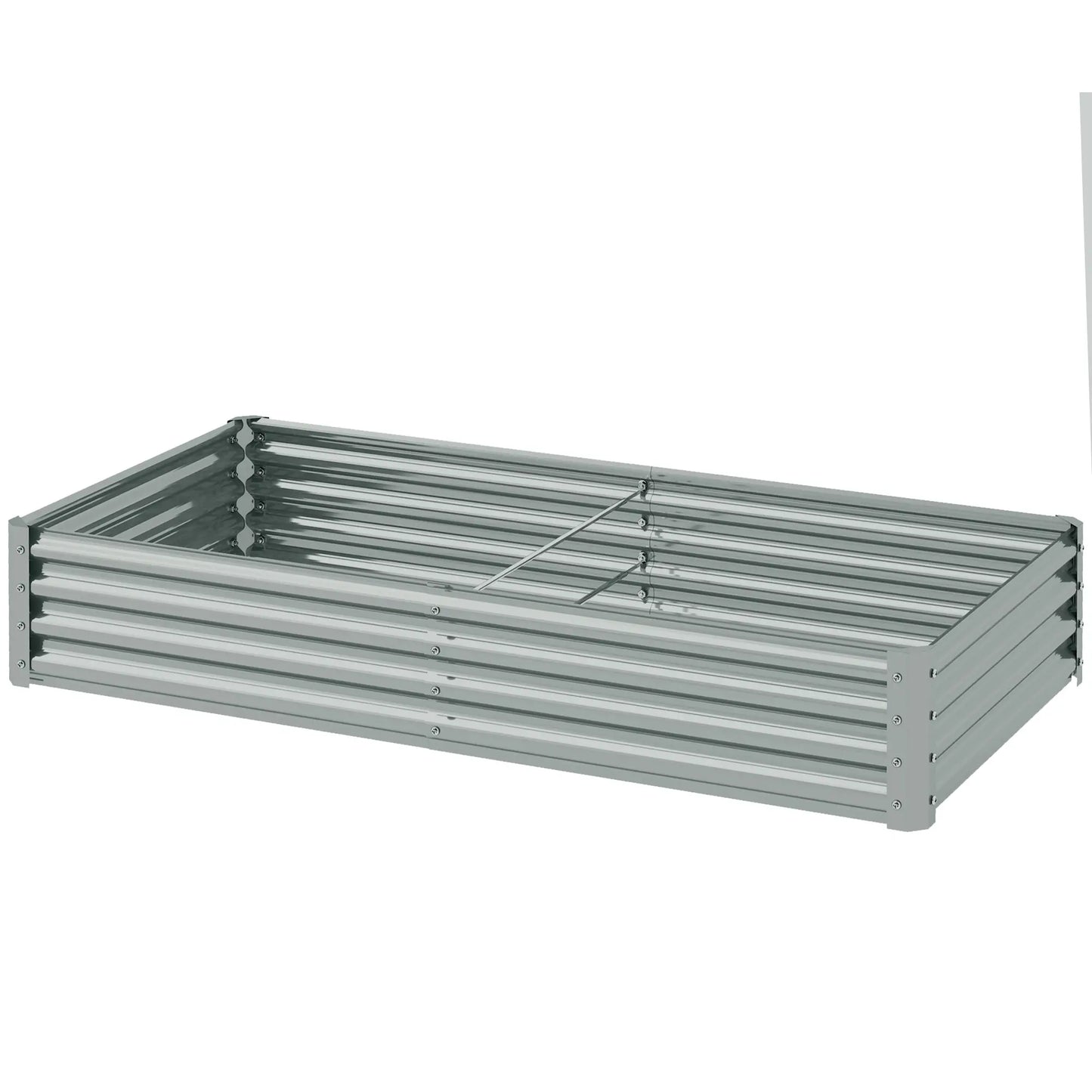 6 x 3 x 1ft Galvanized Raised Garden Bed, Outdoor Planter Box, Silver Raised Garden Beds Silver Grey at Gallery Canada