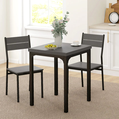 Dining Table Set for 2, 3 Piece, Metal Legs, Grey Dining Table Sets at Gallery Canada