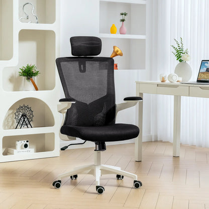 Ergonomic Office Chair, Swivel Desk Chair, Adjustable Lumbar Support, Headrest, Flip-Up Armrests, Black Task Chairs at Gallery Canada