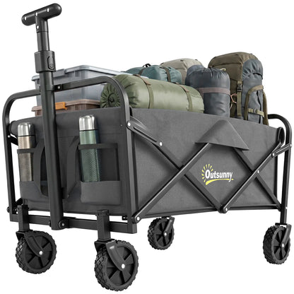 Collapsible Folding Garden Cart, Heavy Duty Lawn Wagon, Grey Bike Cargo Trailers at Gallery Canada
