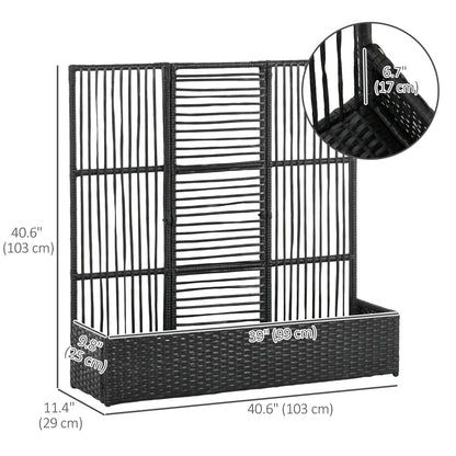 Raised Garden Bed with Lattice Trellis, Rattan Planter with Storage, Black Raised Garden Beds at Gallery Canada