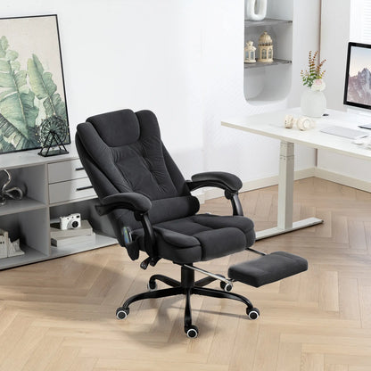 7-Point Vibrating Massage Chair with Footrest, Reclining Back, Black Massage Chairs at Gallery Canada