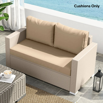 Outdoor Seat Cushions With Backrest, Loveseat Double Sofa, Beige Patio Chair Cushions at Gallery Canada