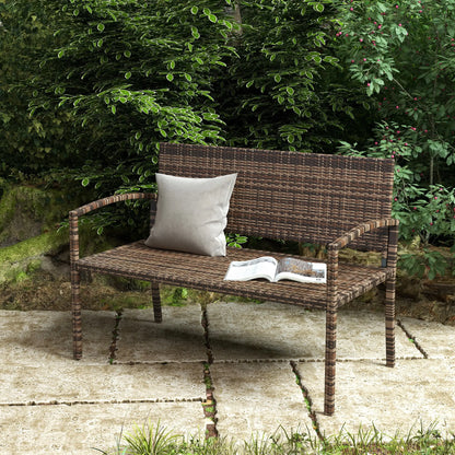 Rattan Loveseat Garden Chair With Armrests, Brown Patio Chairs at Gallery Canada