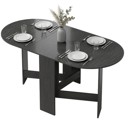 Oval Folding Dining Table, Drop Leaf Kitchen Table, Black Dining Tables Black at Gallery Canada